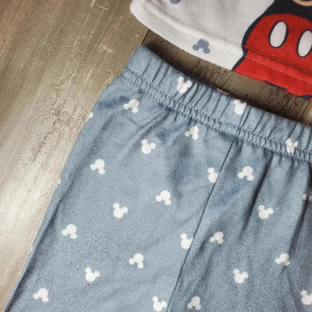 Disney Baby Matching Mickey Mouse PJ Pajama Set Size 6m NWOT